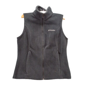 Columbia Women's Fleece Vest Black Medium Full Zip High Neck Side Pockets